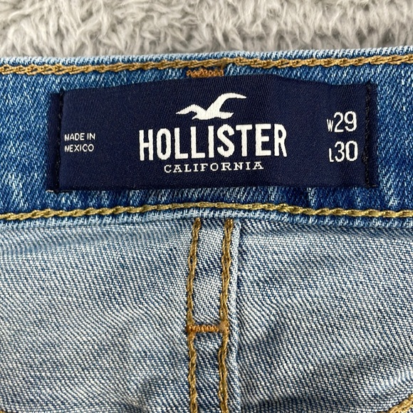 Hollister Jeans Mens 29x30 Slim Straight Epic Flex Zip Fly Medium Wash Denim - Picture 14 of 16